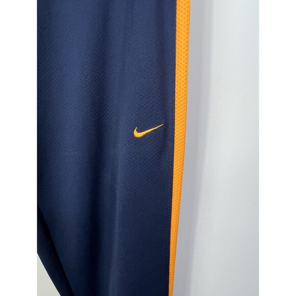 NIKE Dri-Fit Mens Track Pants Navy Orange Size Medium Athleisure Embroidered - Picture 2 of 7